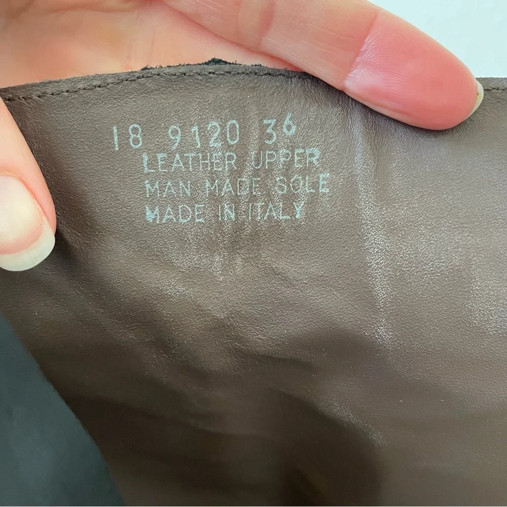 Boemos Black Leather Knee High Riding Boot Size 36 Minimalist Moto Equestrian - Picture 9 of 10